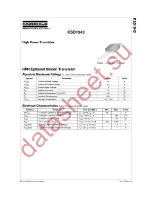 KSD1943TU datasheet  